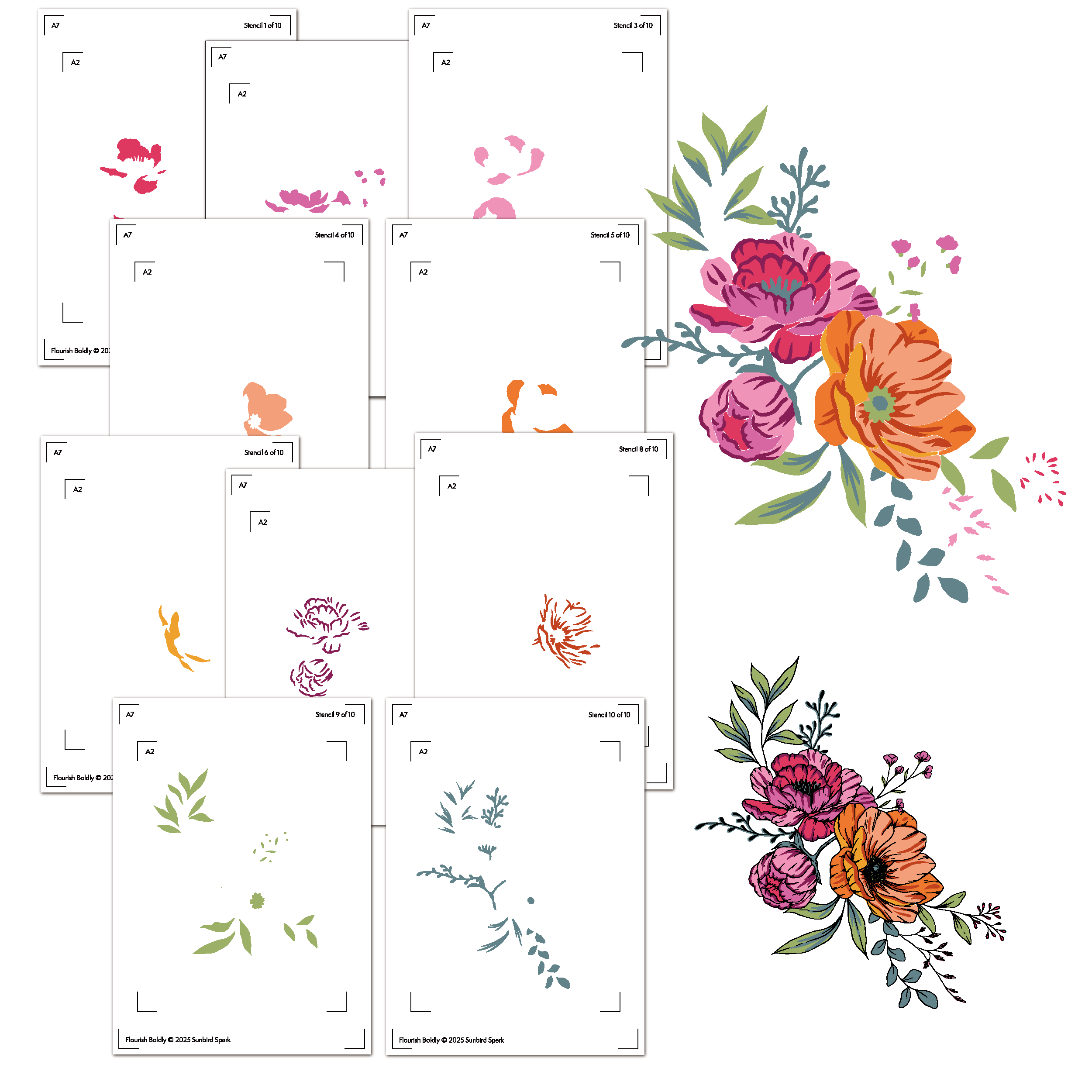 Flourish Boldly - Layering Stencils