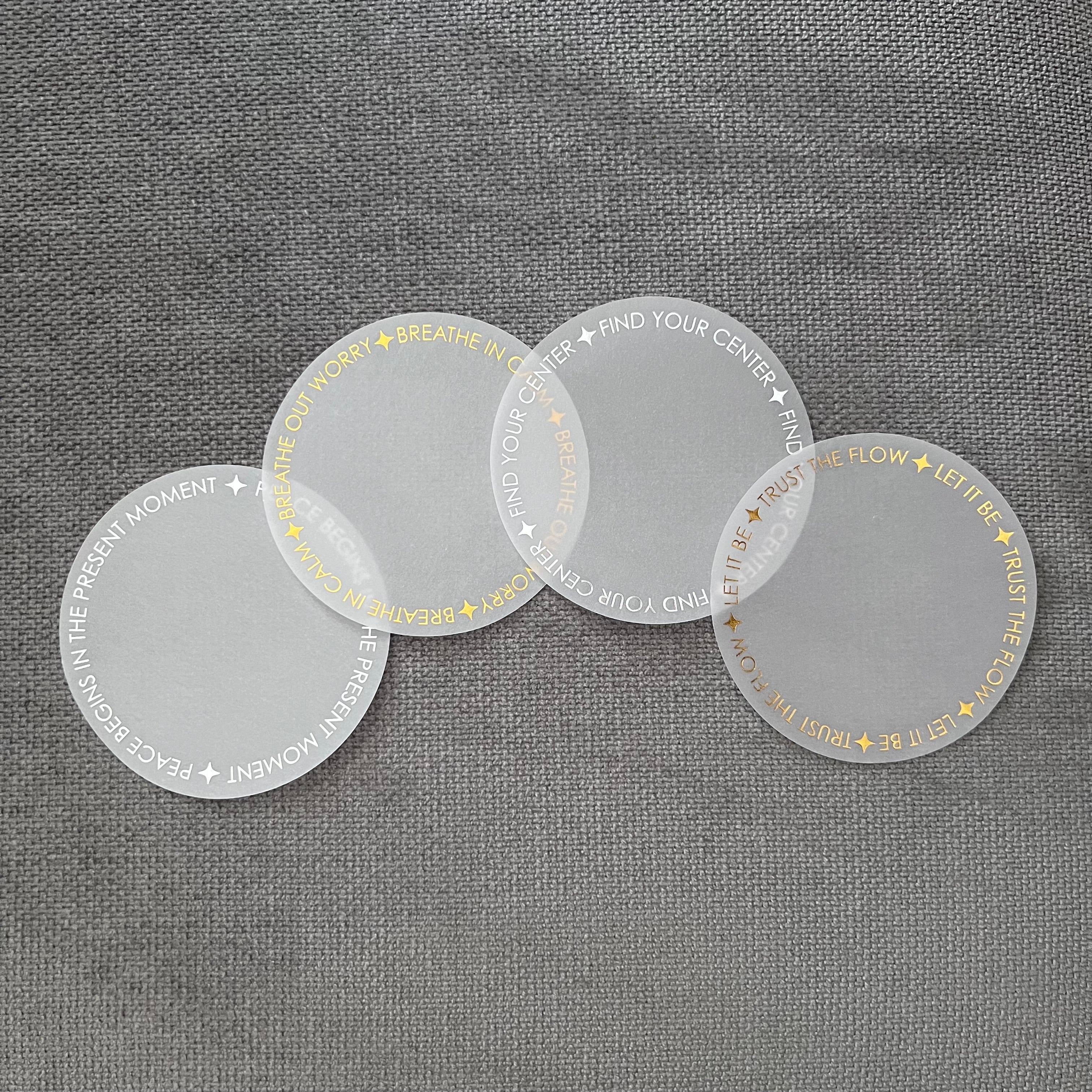 8 premium foiled die-cut circles, including 4 gold foil and 4 silver foil