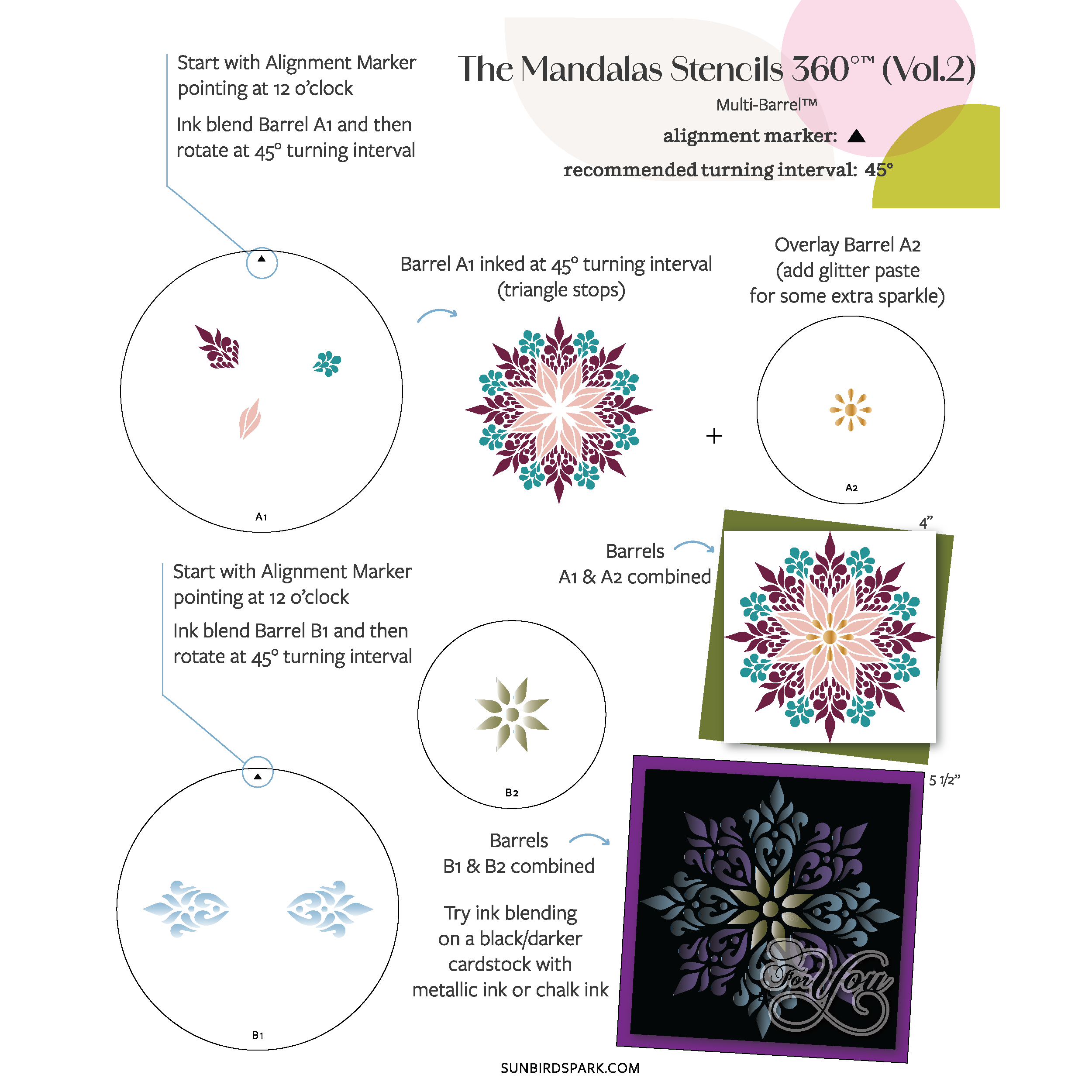 The Mandalas Stencils 360°™ (Vol.2)