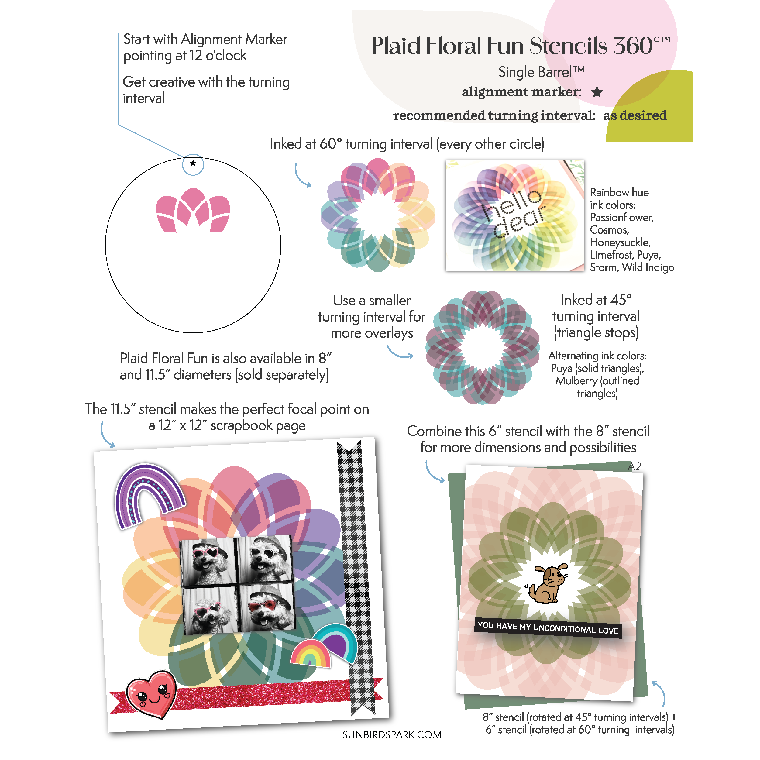 Plaid Floral Fun Stencils 360°™ (6")