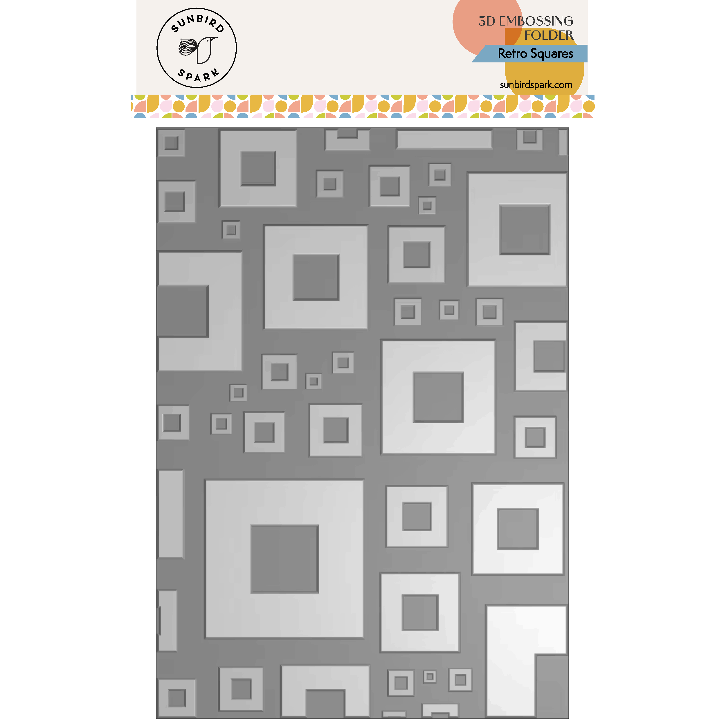 Retro Squares 3D Embossing Folder