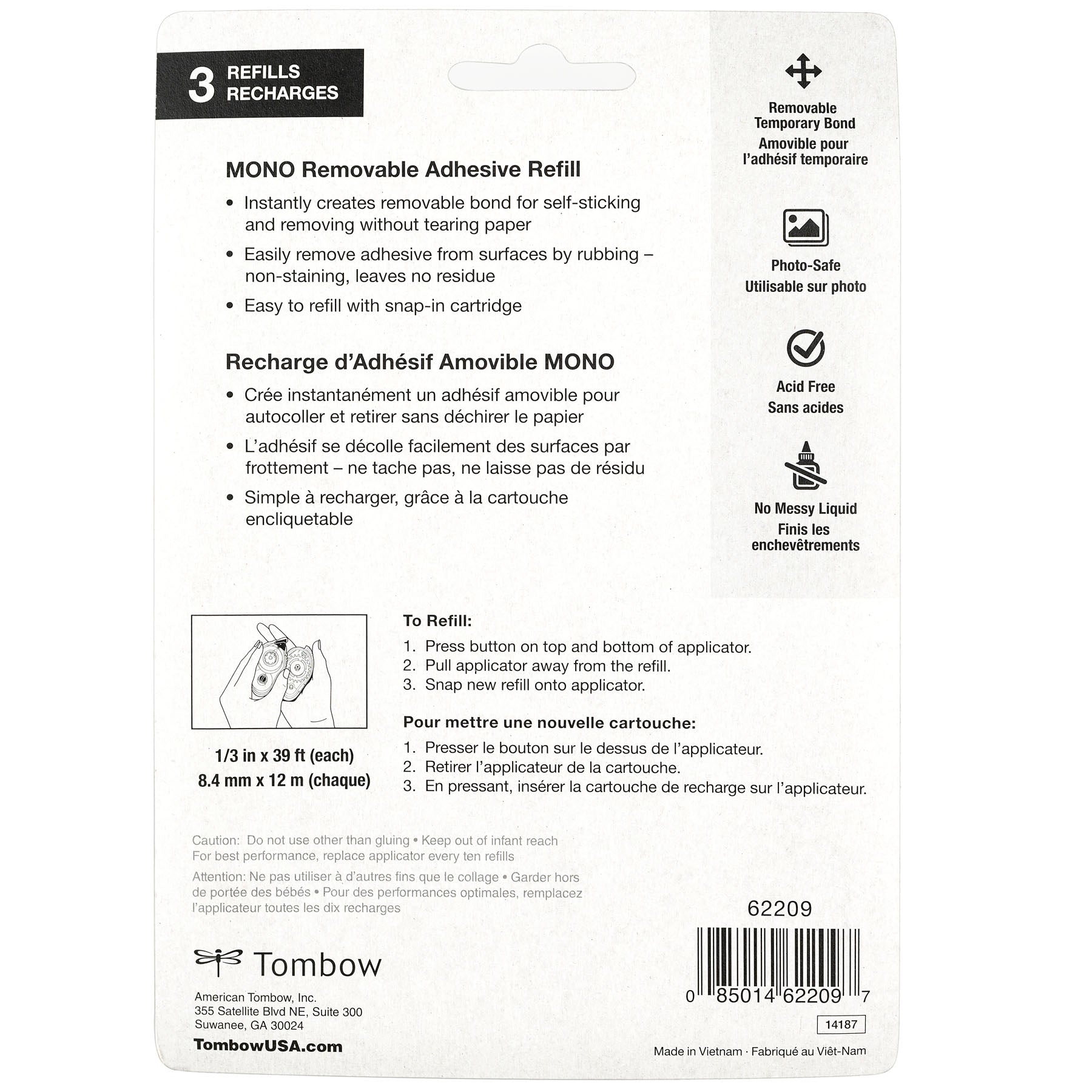 Refill Value Pack, MONO Adhesive Removable