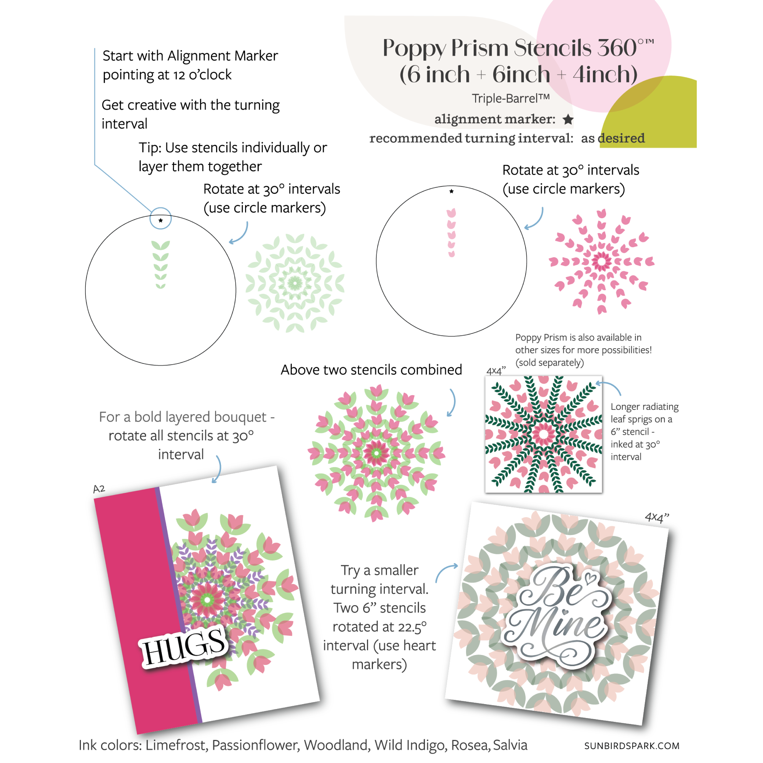Poppy Prism Stencils 360°™ (6"+6"+4")