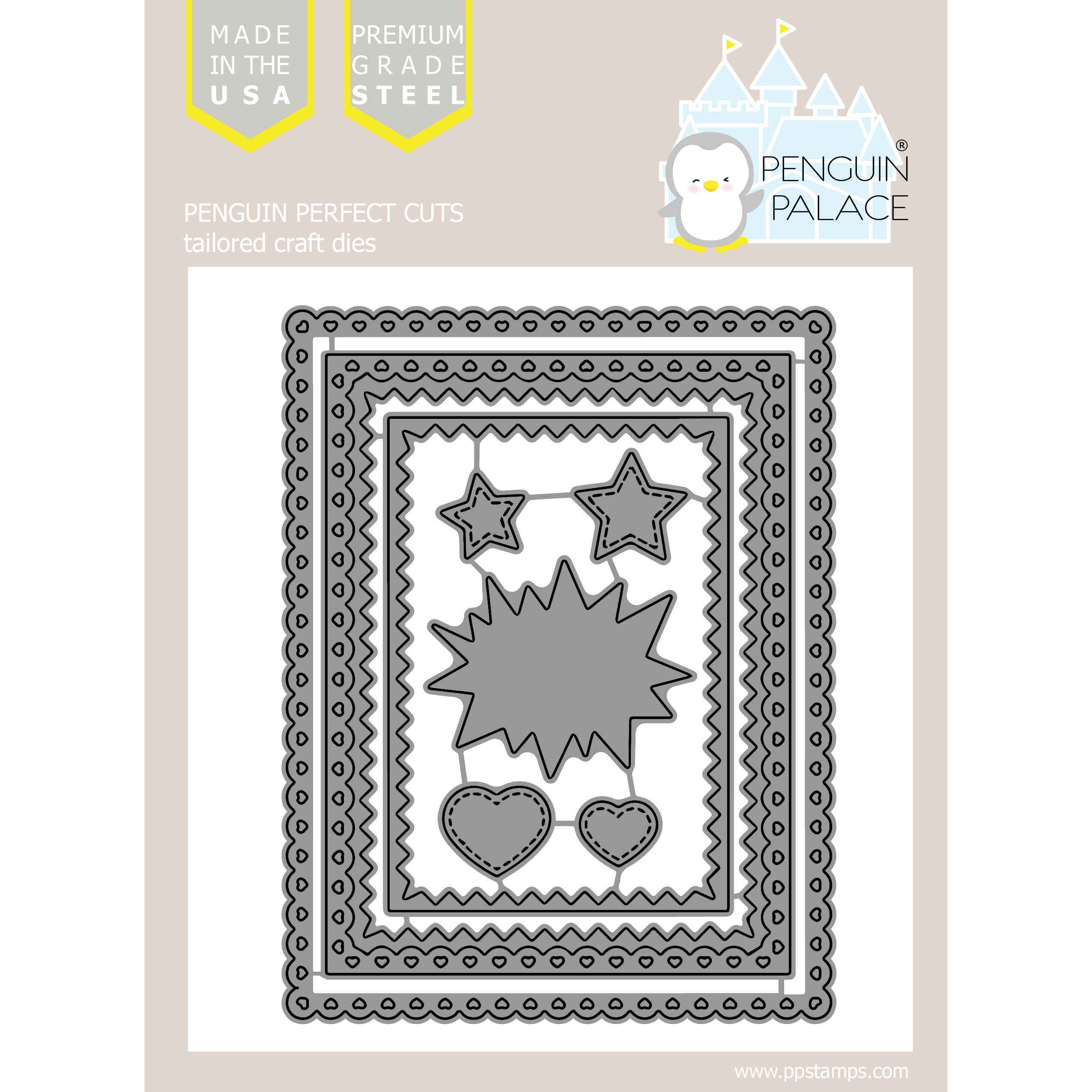 Fancy Hearts Scalloped and Dynamite Borders - Stand-Alone Die