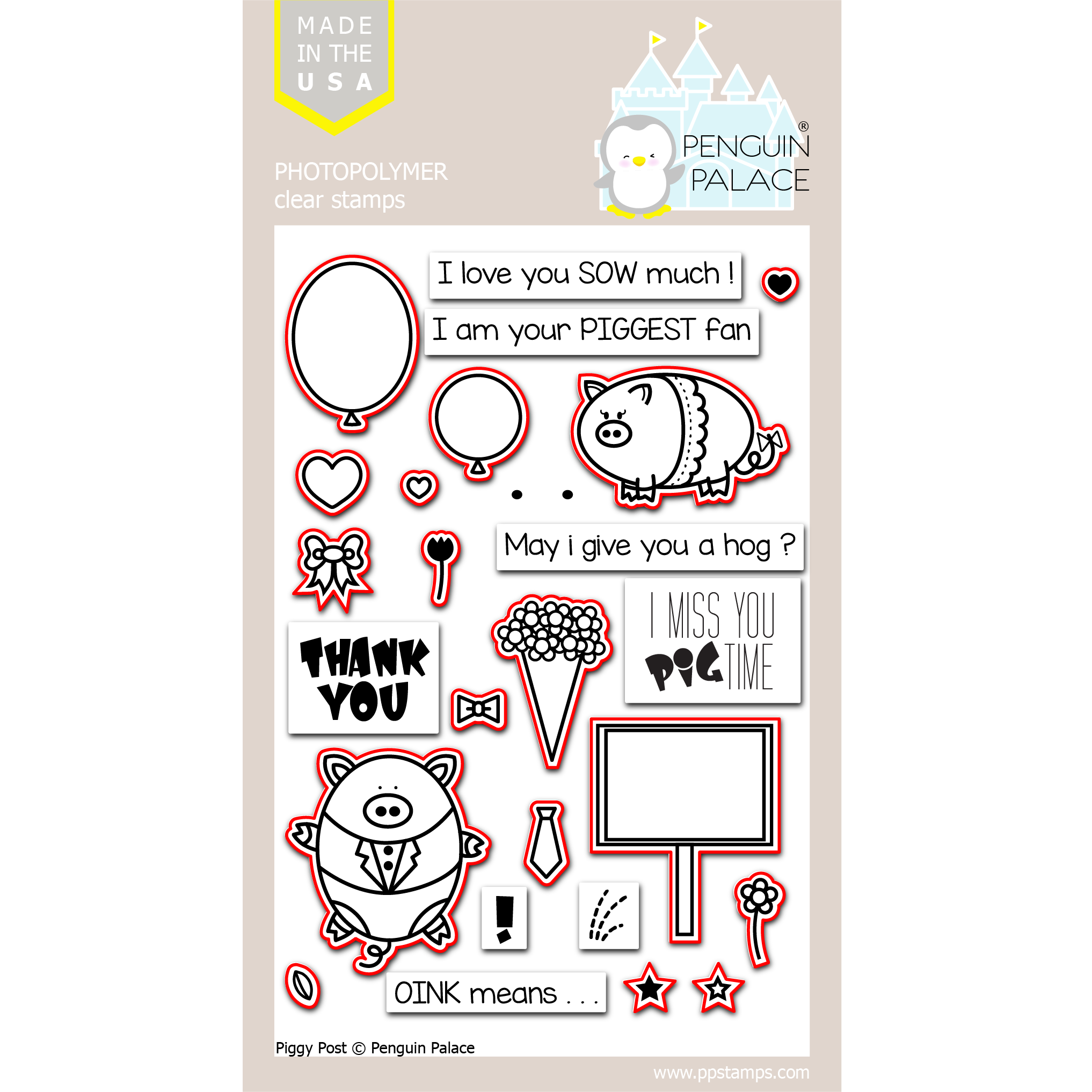 Piggy Post - Penguin Perfect Cuts