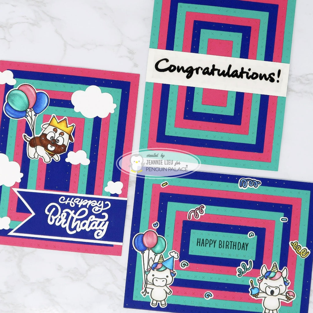 Cross Stitched and Dots Small Rectangle Overlays - Stand-Alone Dies