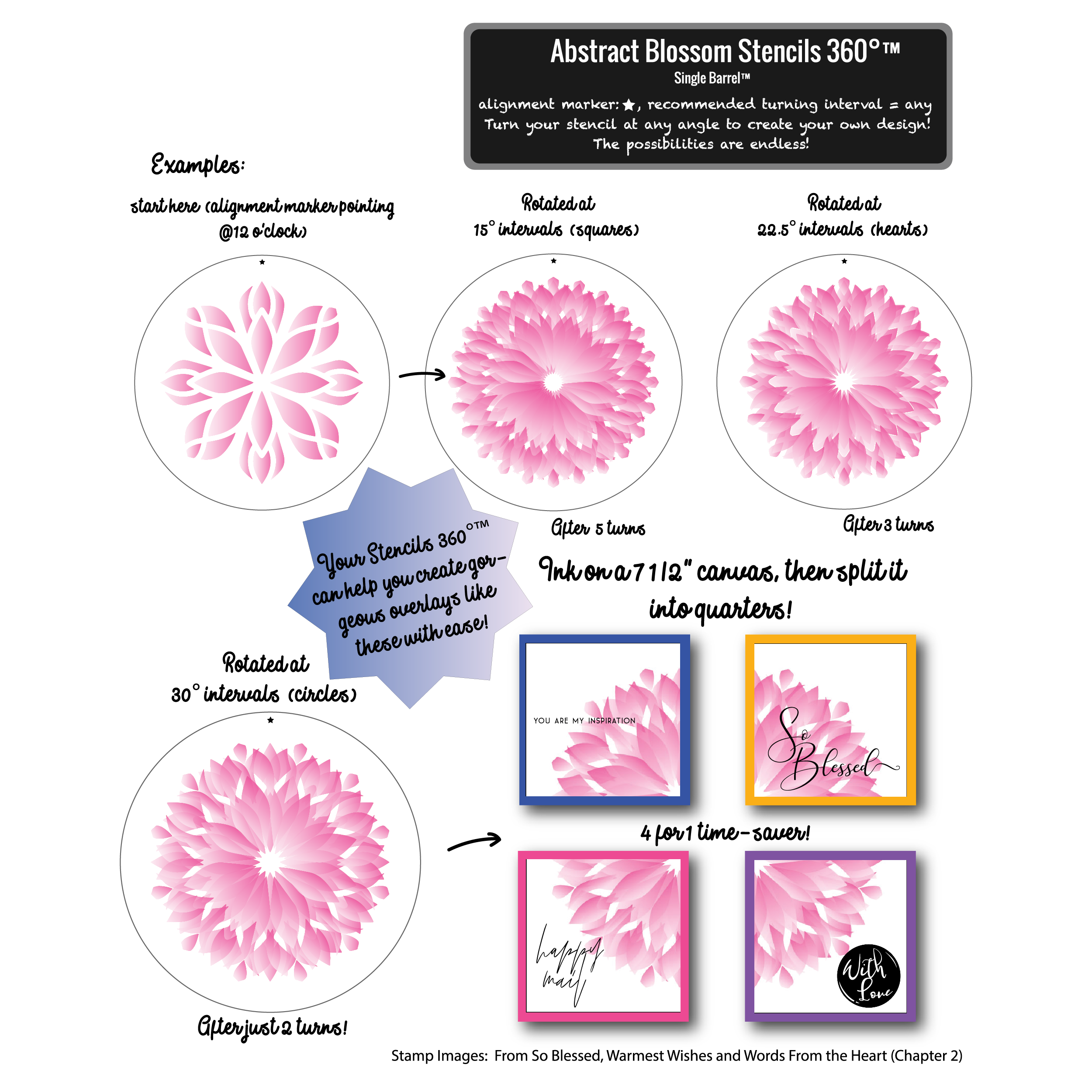Abstract Blossom Stencils 360°™