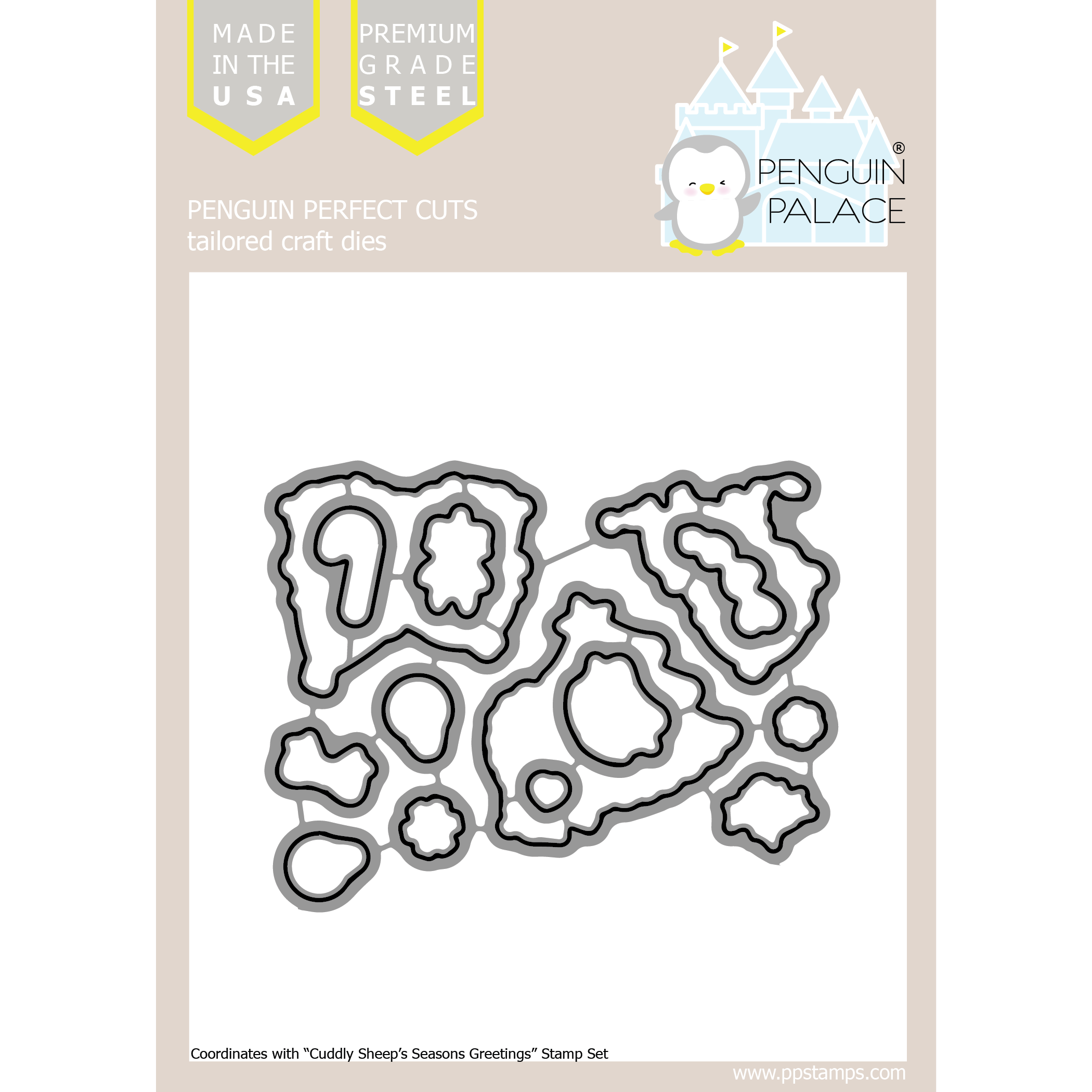 Cuddly Sheep's Season's Greetings - Penguin Perfect Cuts