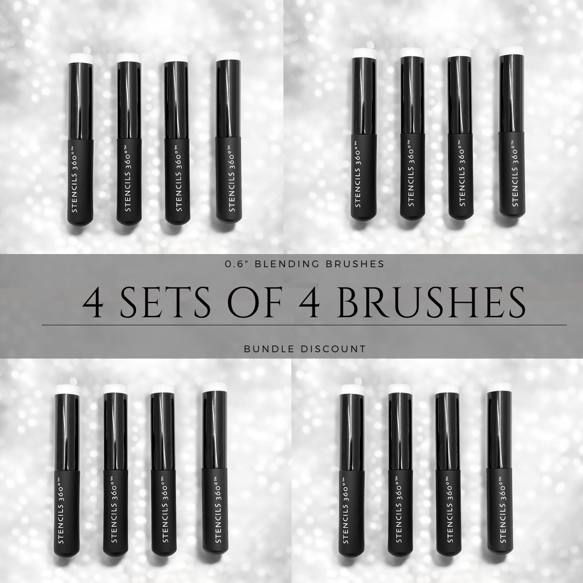 0.6" Blending Brush Bundle (4 Sets of 4 Brushes)