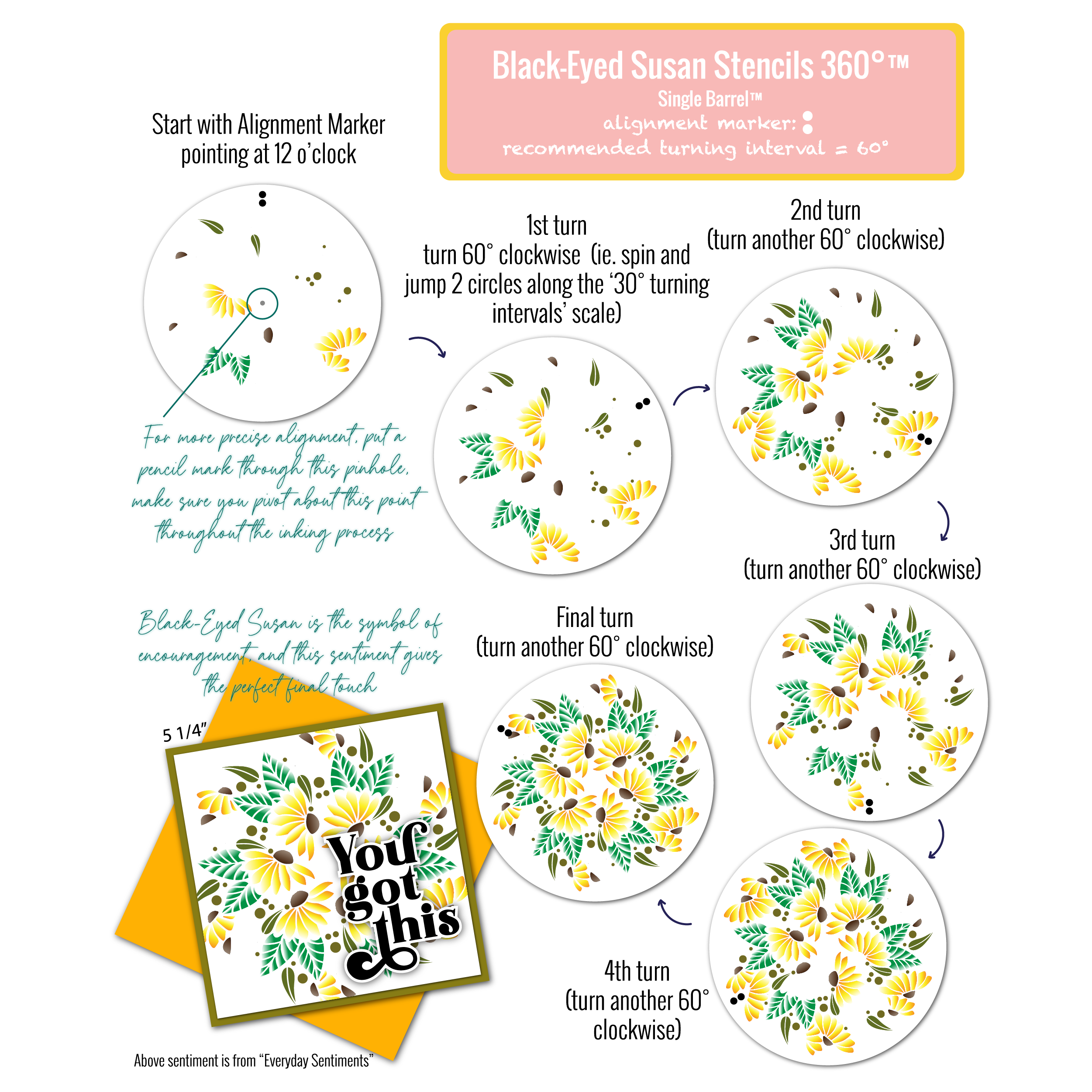 Black-Eyed Susan Stencils 360°™