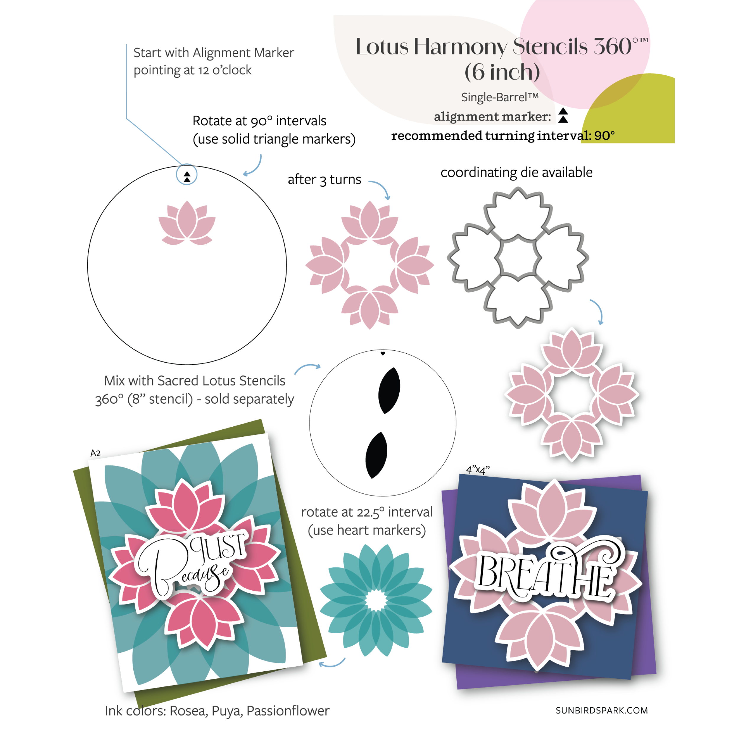 Lotus Harmony Stencils 360°™ & Coordinating Die