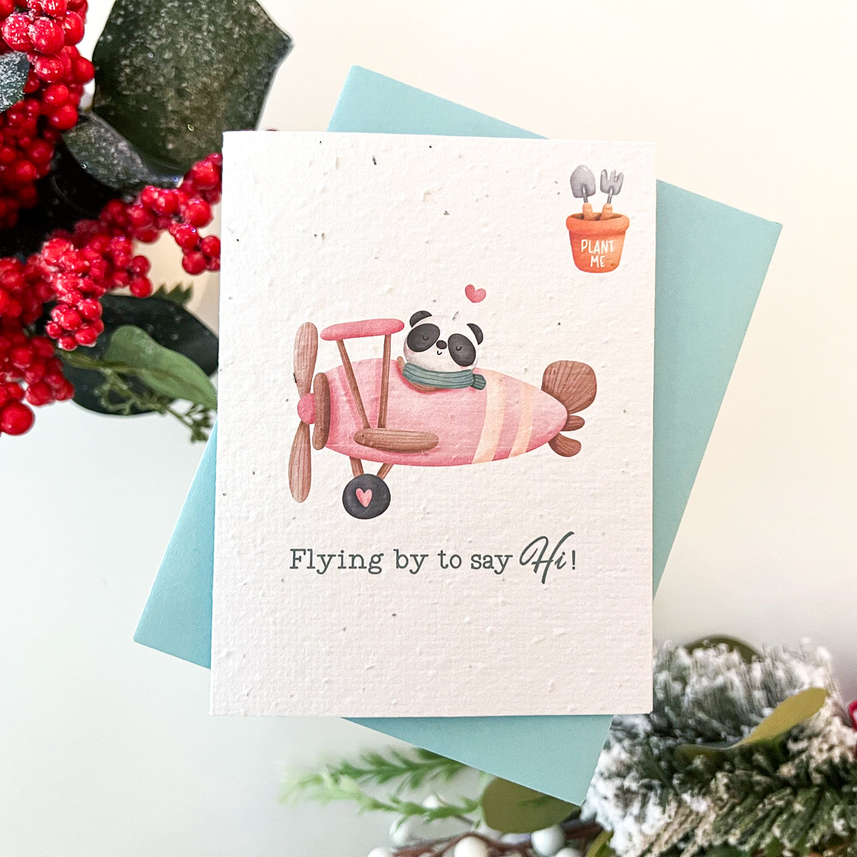 Plantable Seed Card - Panda - Flying By To Say Hi