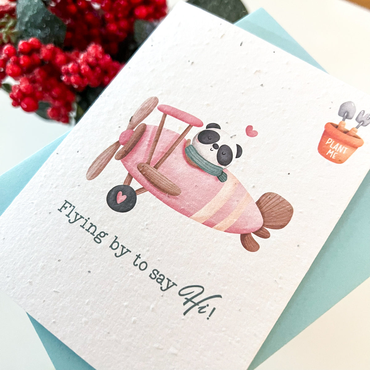 Plantable Seed Card - Panda - Flying By To Say Hi