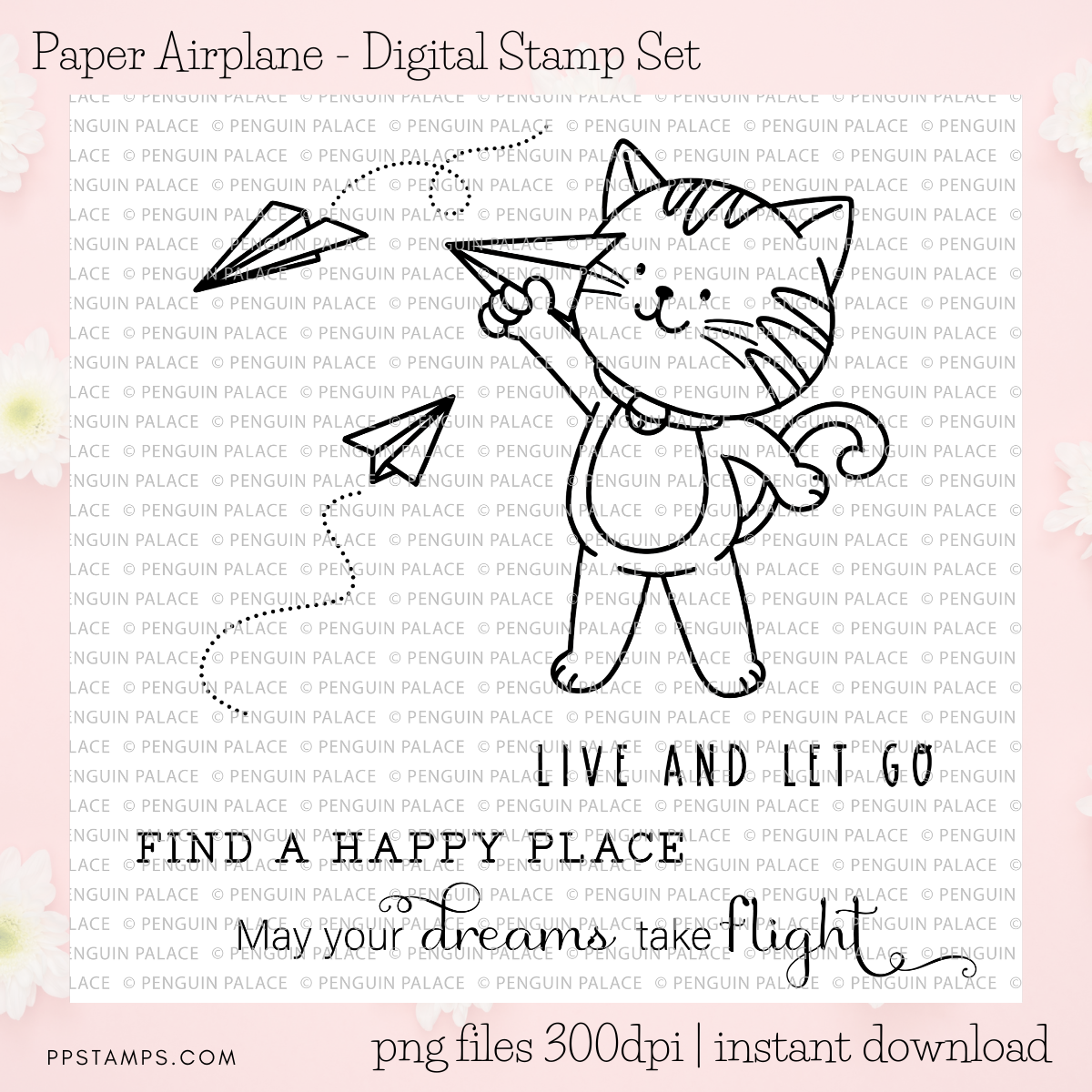 Paper Airplane - Digital Stamp