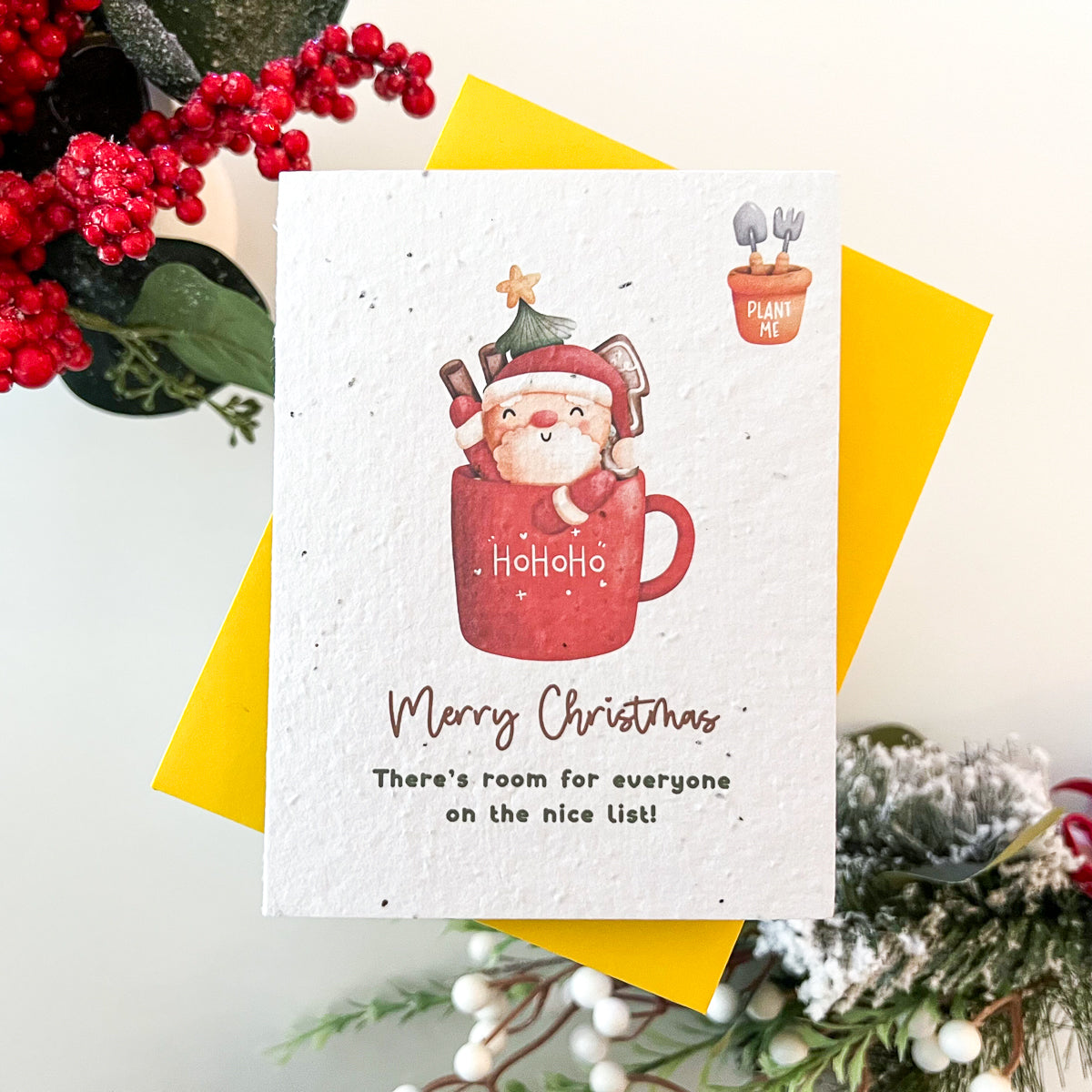 Plantable Seed Card - Santa Surprise Mug Christmas Card