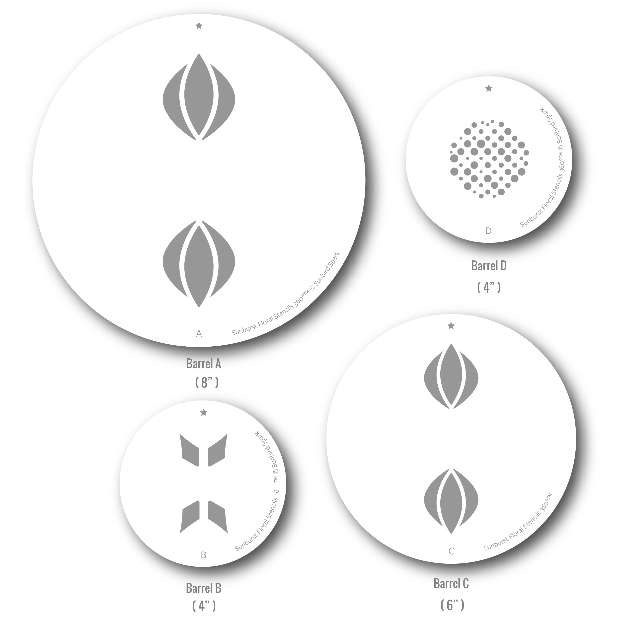 Sunburst Floral Stencils 360°™