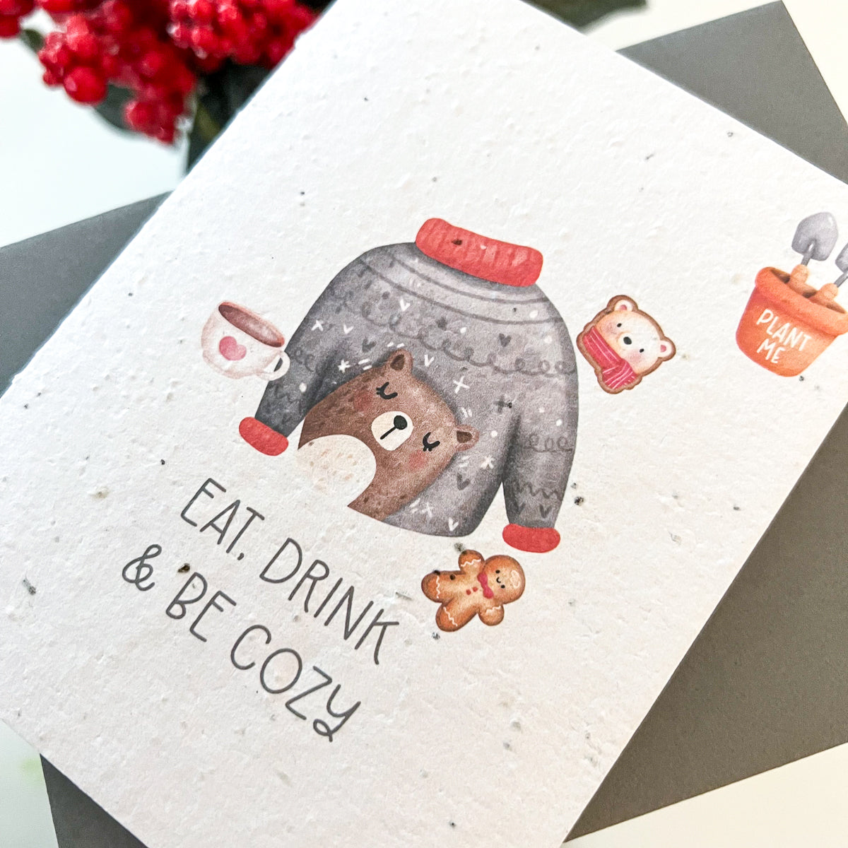 Plantable Seed Card - Cozy Sweater - Bear