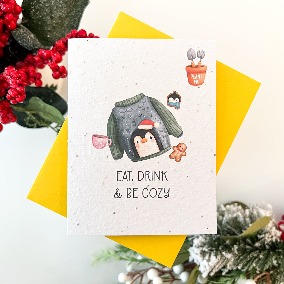 Plantable Seed Card - Cozy Sweater - Penguin