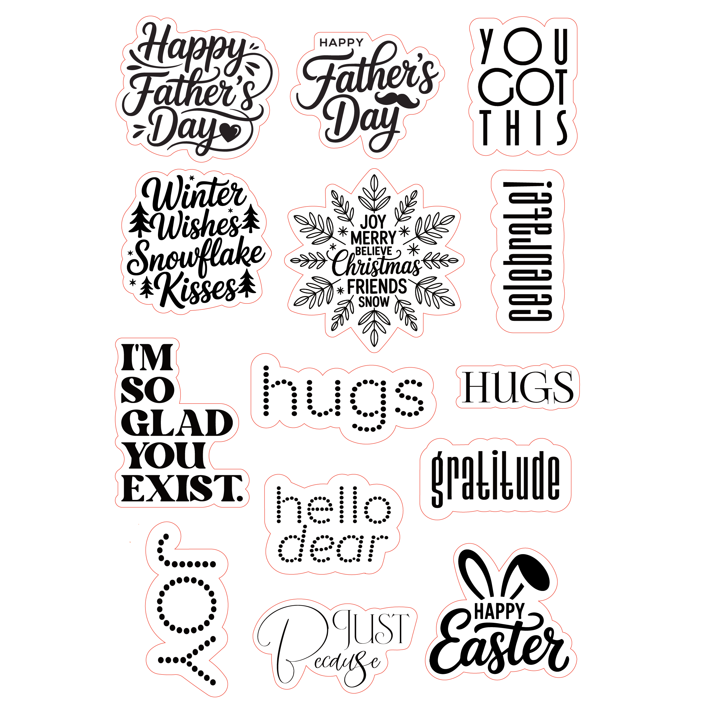 Essential Sentiments Ready-to-Foil Toner Cuts