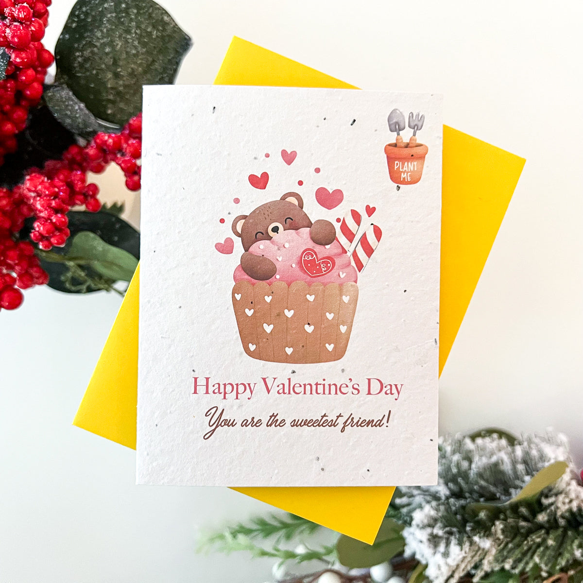 Plantable Seed Card - Happy Valentine's Day - You Are the Sweetest Friend