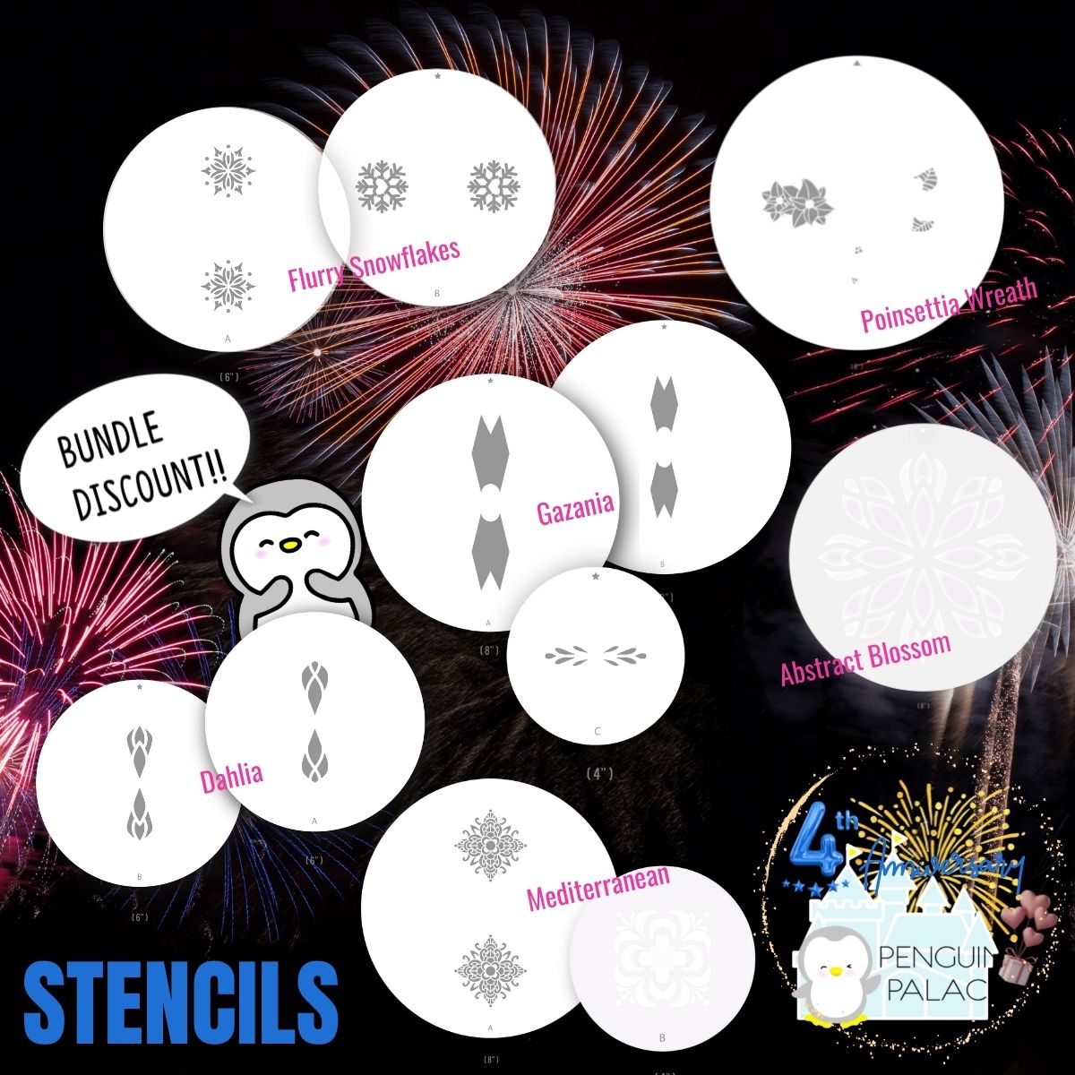 360°™ Stencils - 4th Anniversary Winter Release Bundle (6 sets)