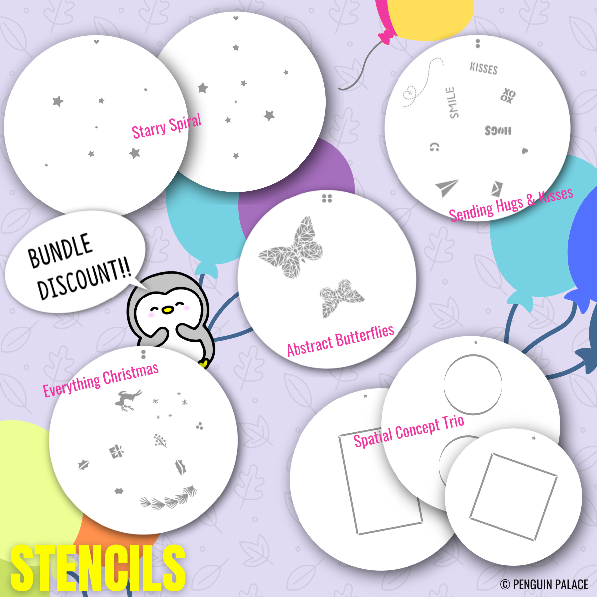 360°™ Stencils Fall/Winter 2021 Release Bundle (5 sets)