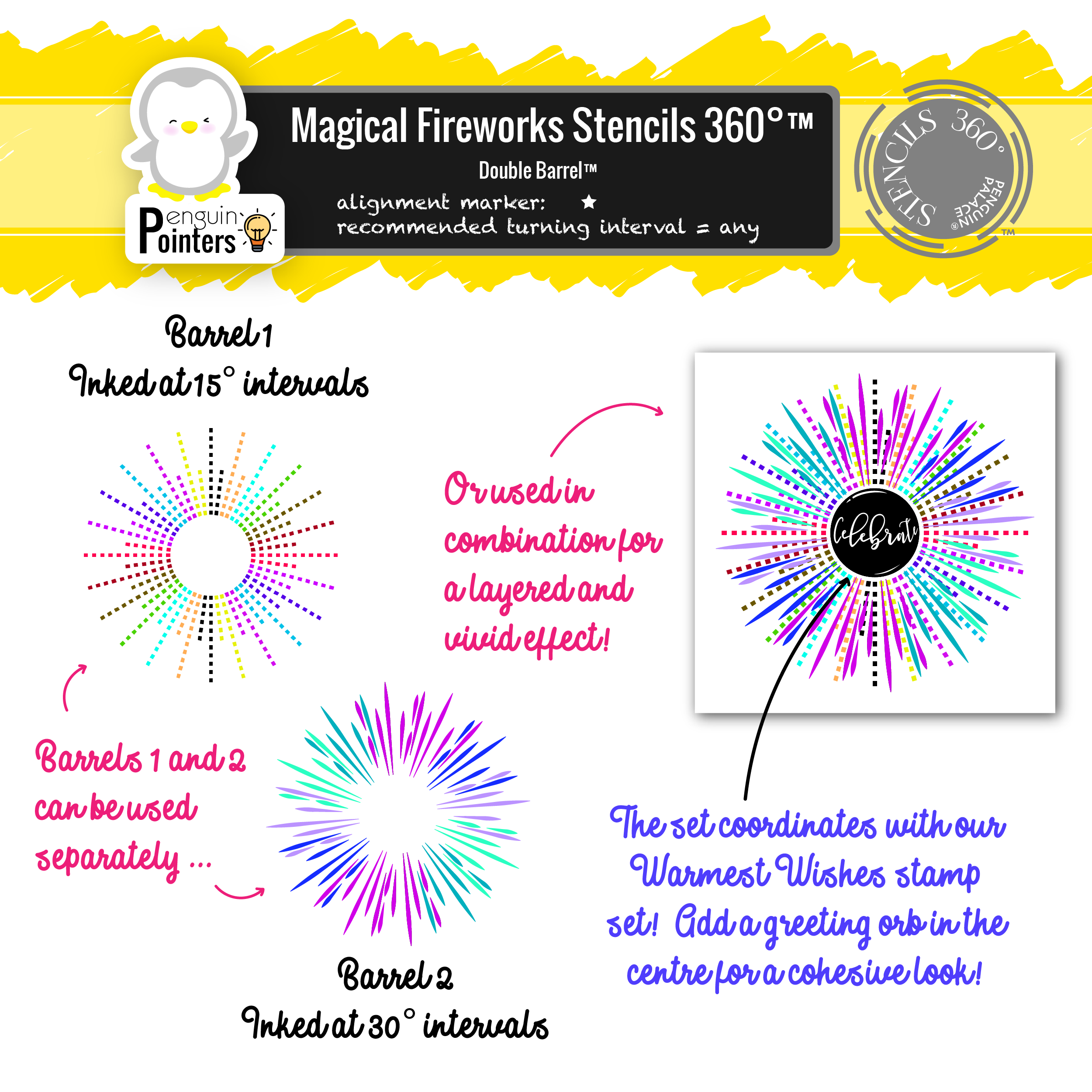 Magical Fireworks Stencils 360°™