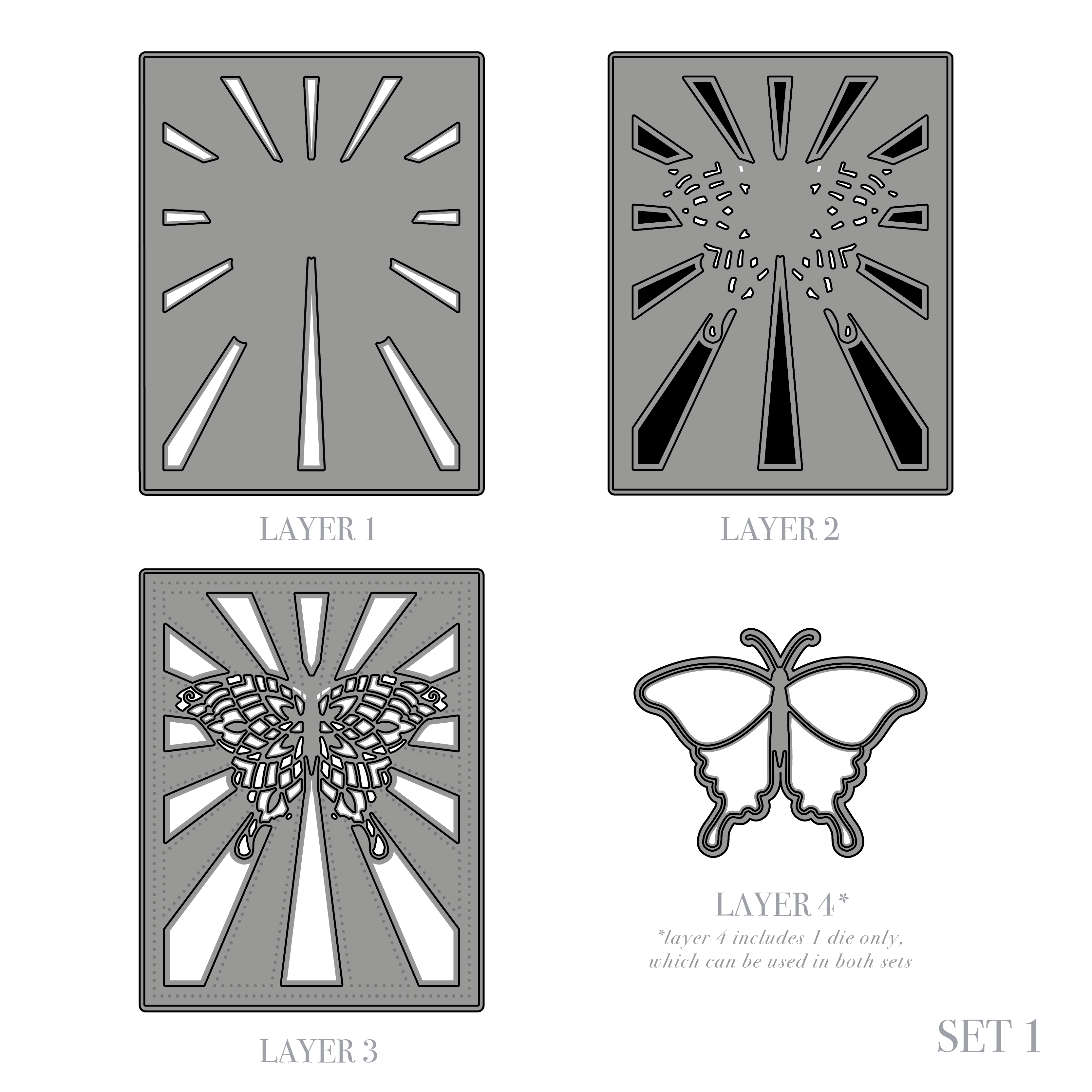 Butterfly Emergence 2 in 1 Layered Dies