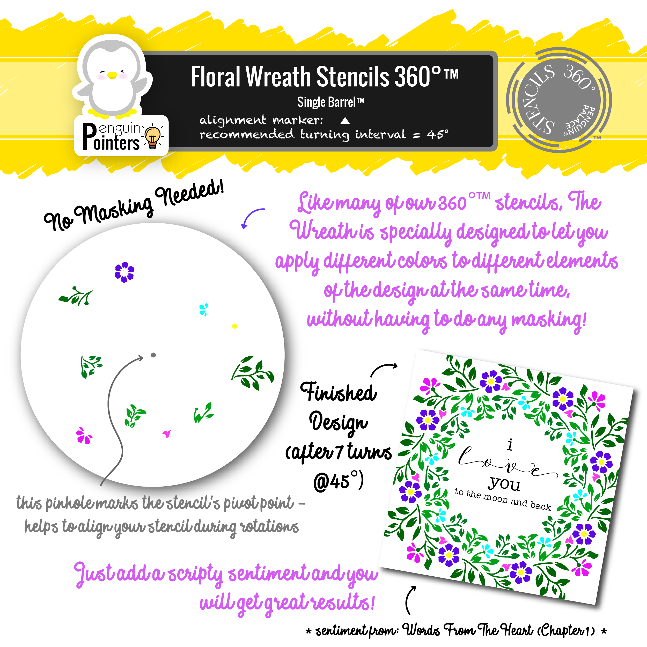 Floral Wreath Stencils 360°™