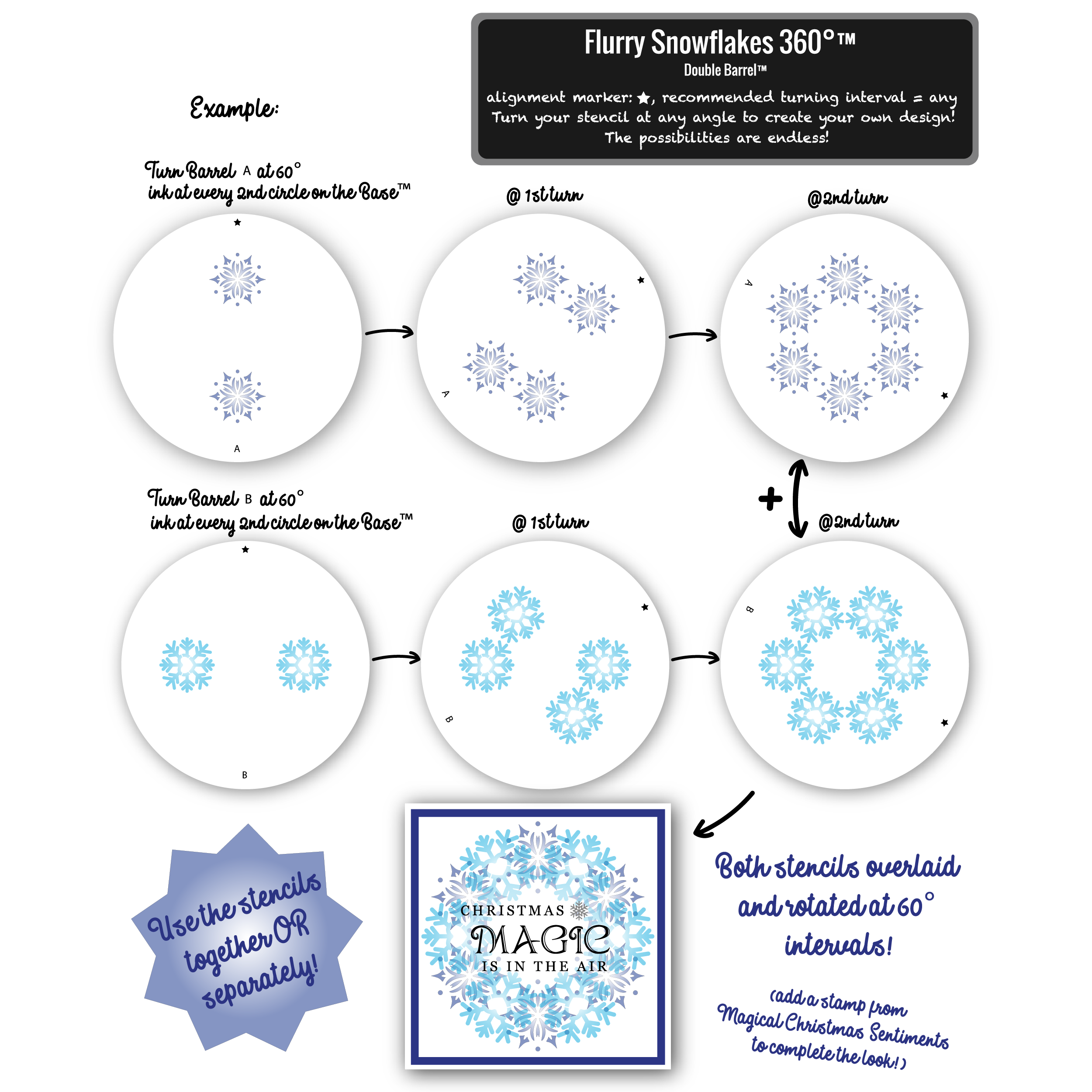 Flurry Snowflakes Stencils 360°™