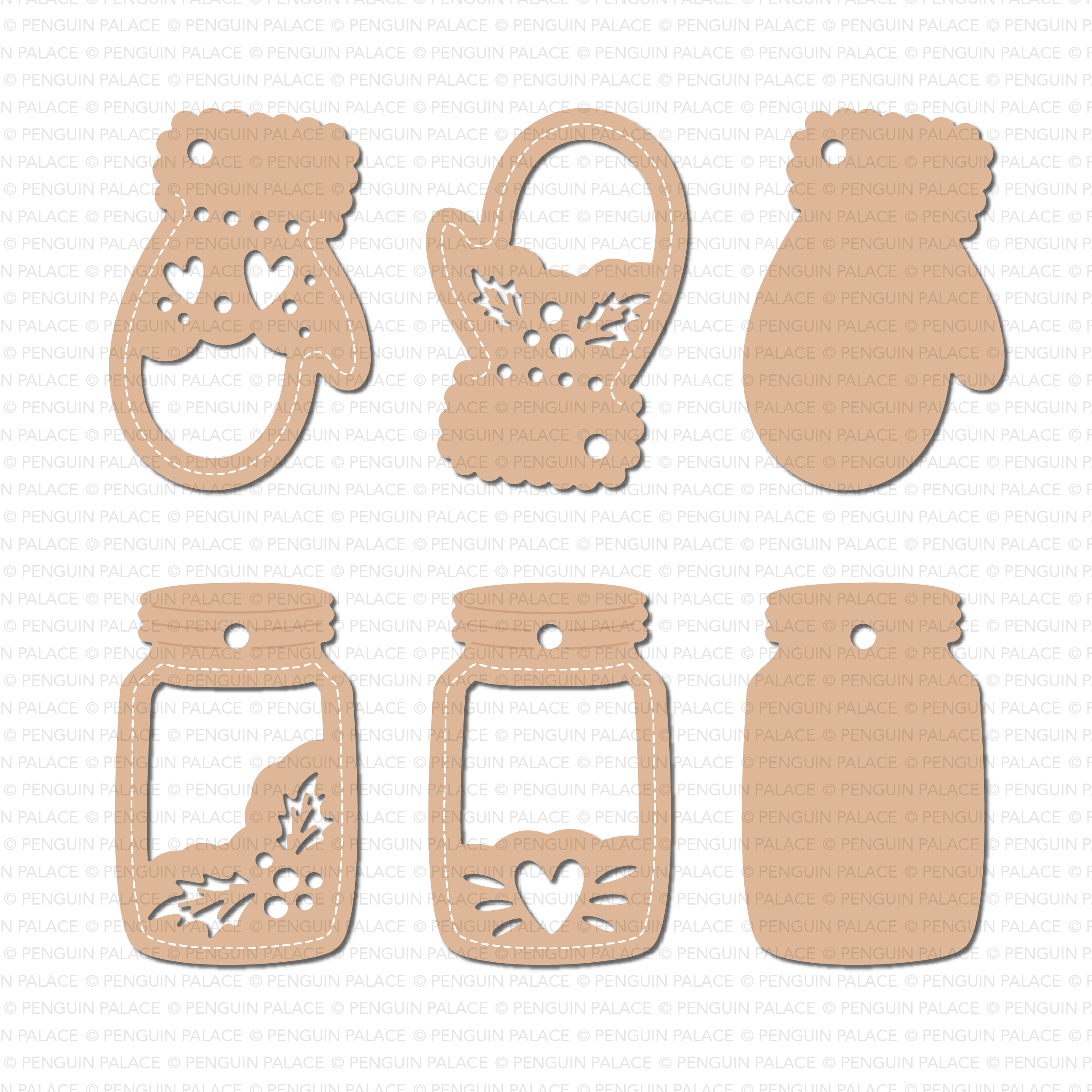 Mason Jars and Mittens Shaker Tags Stand-Alone Dies