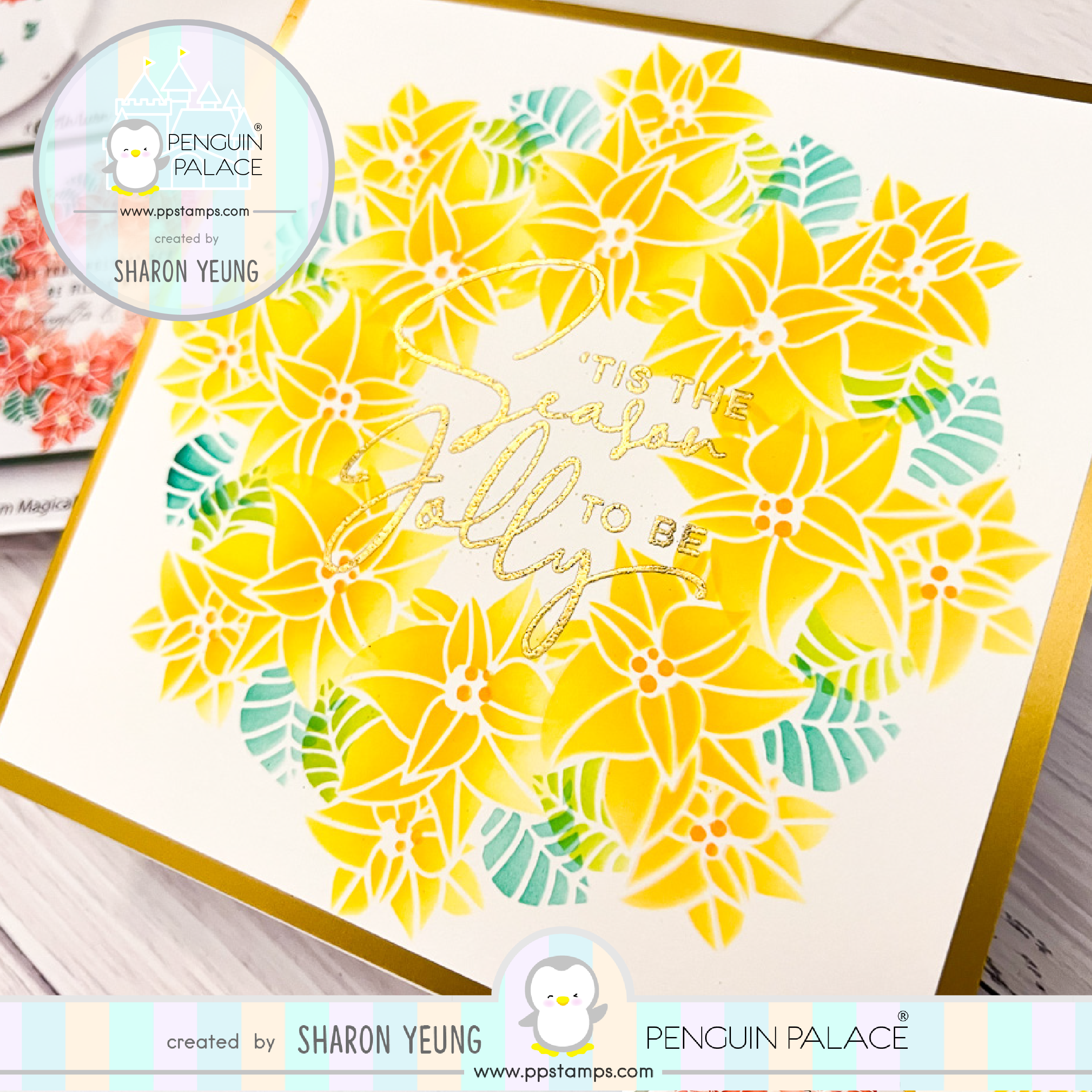 Poinsettia Wreath Stencils 360°™